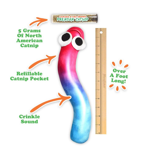 Meowijuana Get Kickin' Refillable Gummy Worm Pink Blue - Poudre Pet & Feed Supply 2